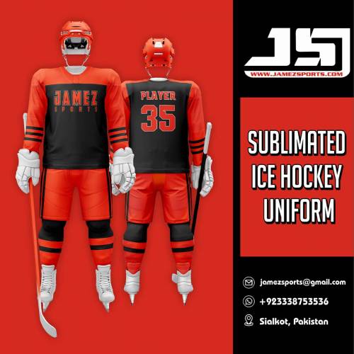 Ice Hockey Jersey (Red And Black)