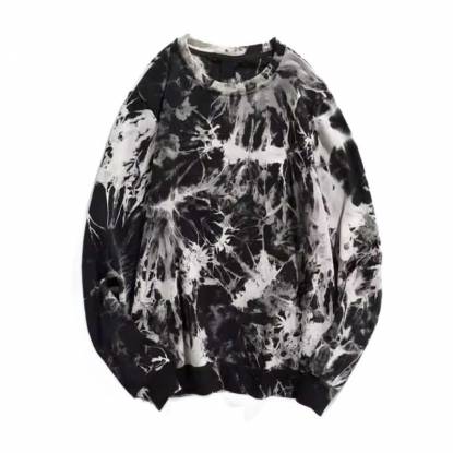 Black and White Tie Dye Sweatshirt Unisex Cotton Long Sleeve Casual Wear Manufacturers, Suppliers, Exporters in Texas