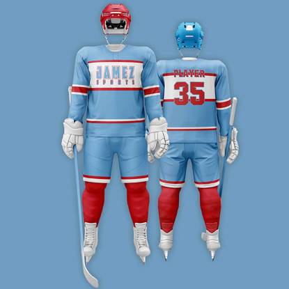 Blue Dark Red And white Ice Hockey Jersey Super Quality Breathable Quick Dry Manufacturers, Suppliers, Exporters in Texas