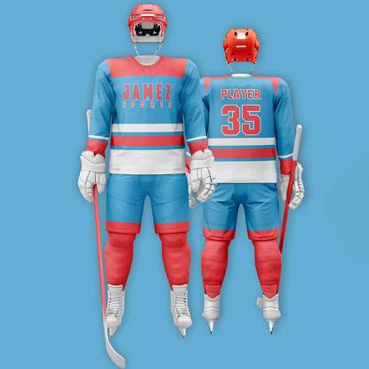 Blue Pink And white Ice Hockey Jersey Anti Bacterial Quick Dry All Size Available Manufacturers, Suppliers, Exporters in Texas
