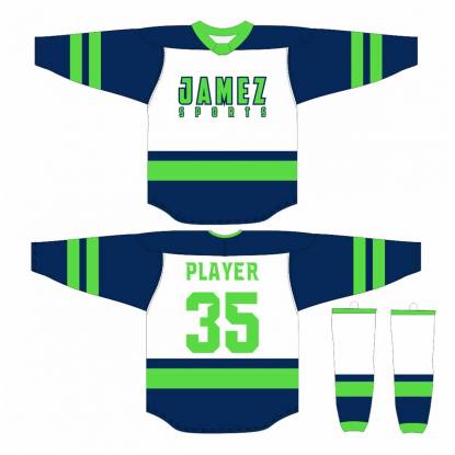 Blue White And Green Ice Hockey Jersey Anti Bacterial Quick Dry Breathable Manufacturers, Suppliers, Exporters in Texas