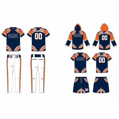 Blue White And Orange Softball Uniforms For Adults Custom Designs Super Quality Manufacturers, Suppliers, Exporters in Texas