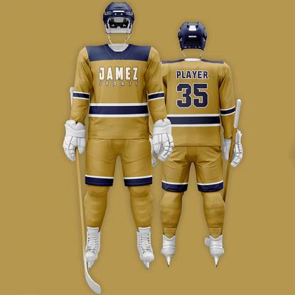 Brown And Blue Ice Hockey Jersey Super Quality Plus Size Quick Dry Regular Fit Manufacturers, Suppliers, Exporters in Texas