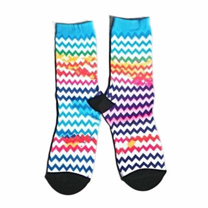 Casual Multi Colored Sublimation Socks Crew Length Full Coverage Print Manufacturers, Suppliers, Exporters in Texas