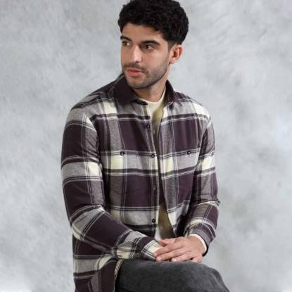 Cotton Flannel Shirt Full Sleeves Pointed Collar Adjustable Angled Cuff Checks Pattern Manufacturers, Suppliers, Exporters in Texas