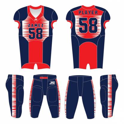 Customizable Blue White And Red American Football Uniform Anti Bacterial Quick Dry Breathable Unisex Manufacturers, Suppliers, Exporters in Memphis