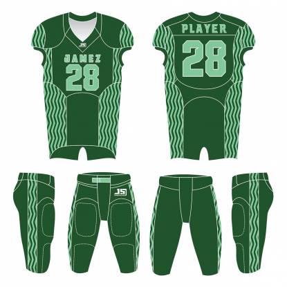 Customizable Green American Football Uniform Anti Bacterial Quick Dry Breathable Unisex Manufacturers, Suppliers, Exporters in Memphis
