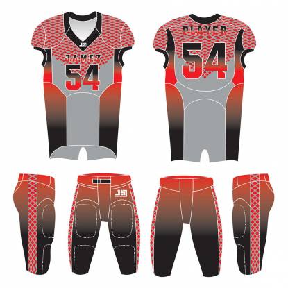 Customizable Grey Black And Red American Football Uniform Quick Dry Unisex All Sizes Manufacturers, Suppliers, Exporters in Memphis