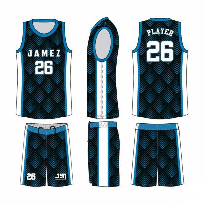 Dark Blue And White Basketball Uniforms For Adults Custom Unisex Sportswear Anti Bacterial Manufacturers, Suppliers, Exporters in Texas