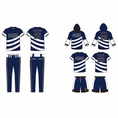 Dark Blue And White Softball Uniforms Custom Designs Anti UV Plus Size Manufacturers, Suppliers, Exporters in Texas