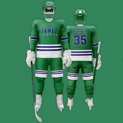 Dark Green Blue And White Ice Hockey Jersey Super Quality Regular Fit Anti Bacterial Manufacturers, Suppliers, Exporters in Texas