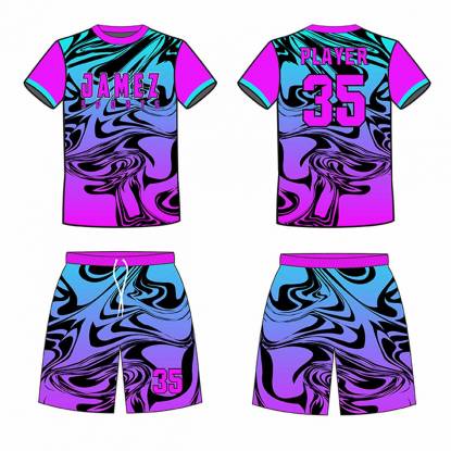 Dark Purple And Black Soccer Uniforms Round Neck Anti Bacterial Breathable Quick Dry Manufacturers, Suppliers, Exporters in Texas
