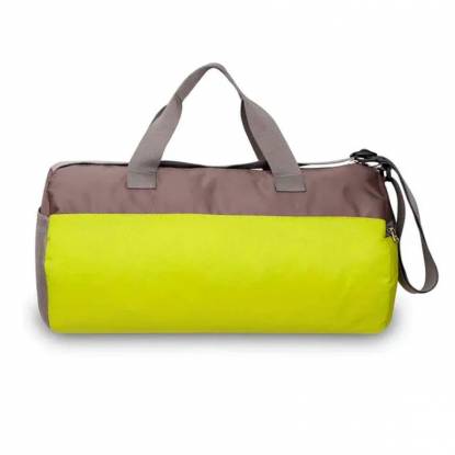 Durable Yellow And Gray Round Duffle Bag Versatile For Fitness Sports And Travel Manufacturers, Suppliers, Exporters in Texas