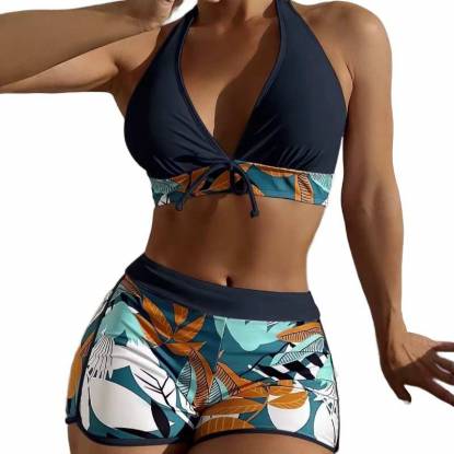 Elegant Women Bikini Swim Wear Nylon V Neck With Shorts Multi Color Manufacturers, Suppliers, Exporters in Texas