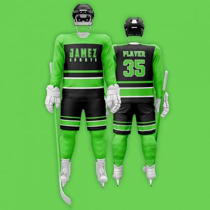 Green And Black Ice Hockey Jersey Printed Regular Fit Super Quality Breathable Manufacturers, Suppliers, Exporters in Texas