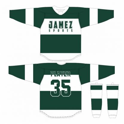 Green And White Ice Hockey Jersey Quick Dry Anti UV Regular Fit All Sizes Polyester Fabric Manufacturers, Suppliers, Exporters in Texas