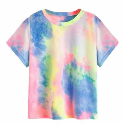 High Quality Cotton Tie Dye T-Shirt Durable Comfortable Loose Fit O-Neck Half Sleeve Casual Wear Manufacturers, Suppliers, Exporters in Texas