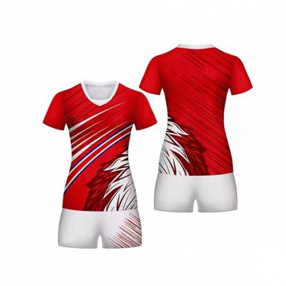 High Quality Custom Design Red Volleyball Uniforms for Men Made with Polyester Manufacturers, Suppliers, Exporters in Omaha