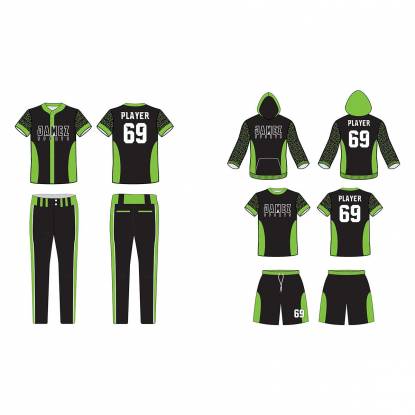 High Quality Unisex Baseball Uniforms Anti Bacterial Quick Dry Black Green 100 Percent Cotton Manufacturers, Suppliers, Exporters in Texas