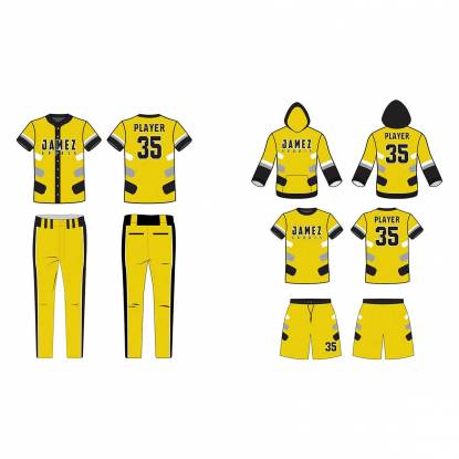 High Quality Unisex Baseball Uniforms Yellow Dark Blue 100 Percent Cotton Customizable Manufacturers, Suppliers, Exporters in Texas