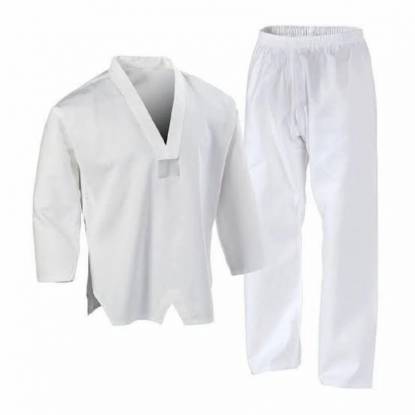 Inhouse White Plain Taekwondo Uniform Cotton Material Unisex Manufacturers, Suppliers, Exporters in Texas