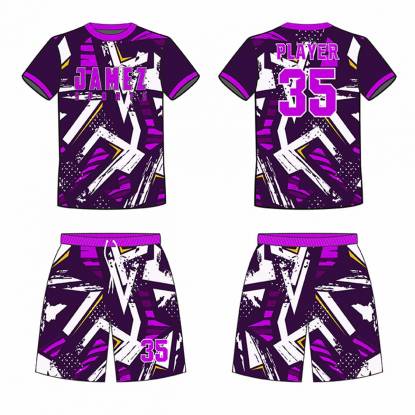 Light Blue Purple And White Soccer Uniforms For Adults Round Neck Half Sleeves Manufacturers, Suppliers, Exporters in Texas