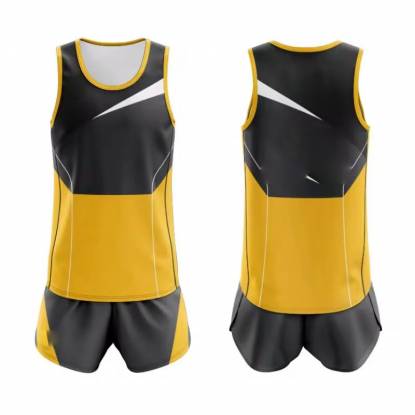 Lightweight Athletic Running Uniforms Black and Yellow Moisture Wicking Fabric Manufacturers, Suppliers, Exporters in Texas