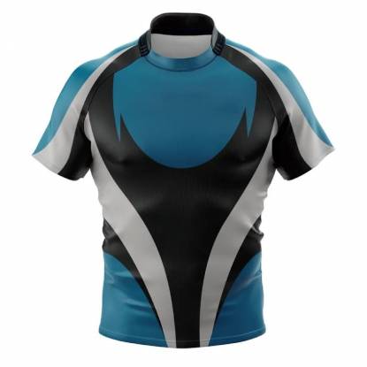 Lightweight Polyester Rugby Jersey Printed Design V Neck Half Sleeve Style Manufacturers, Suppliers, Exporters in Texas