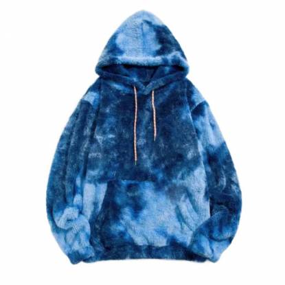 Men Blue Tie Dye Hoodies Wool Blend Long Sleeve Regular Warm Hooded Manufacturers, Suppliers, Exporters in Texas