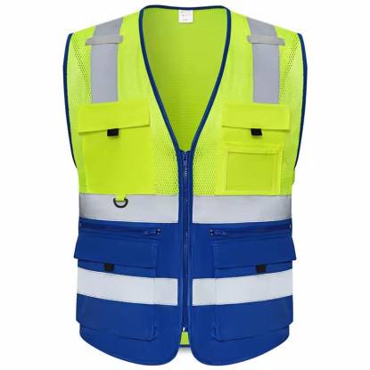 Mens Fluorescent Yellow Regular Fit Polyester Reflective Workwear Vest for Industrial Use Manufacturers, Suppliers, Exporters in Texas