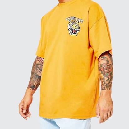 Mens Round Collar Mustard Promotional T-Shirts Cotton Blend Fabric Manufacturers, Suppliers, Exporters in Texas