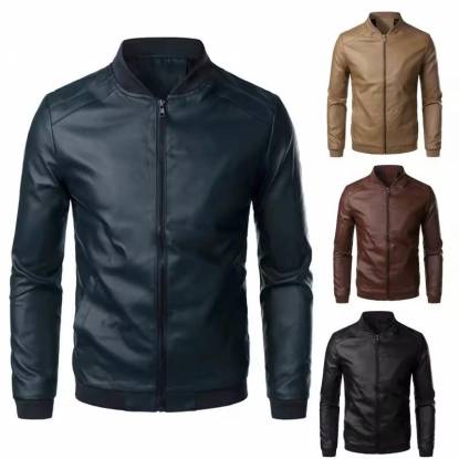 Modern PU Leather Mens Biker Jacket with Regular Length Fit Manufacturers, Suppliers, Exporters in Texas