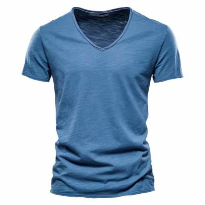Multi Color Cotton Fleece V Neck T-Shirt Lightweight High Quality Regular Fit for Daily Use Manufacturers, Suppliers, Exporters in Texas