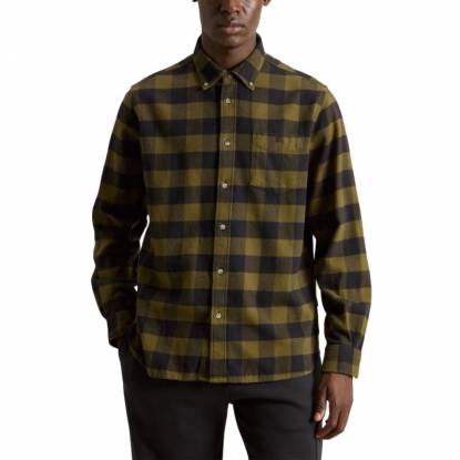 Olive Green and Black Flannel Shirt Long Sleeve Button Up Regular Fit Manufacturers, Suppliers, Exporters in Texas