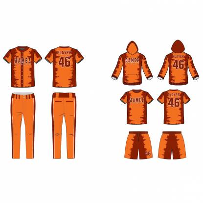 Orange And Brown Softball Uniforms Custom Designs Anti UV Plus Size Super Quality All Sizes Manufacturers, Suppliers, Exporters in Texas