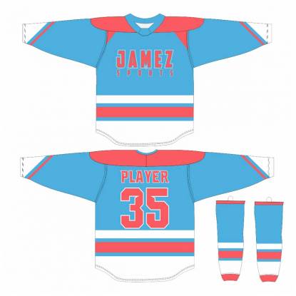 Pink And White Ice Hockey Jersey Good Quality Quick Dry All Size Regular Fit Manufacturers, Suppliers, Exporters in Texas