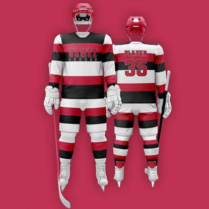 Pink Black And White Ice Hockey Jersey Custom Designs Super Quality Polyester Fabric Manufacturers, Suppliers, Exporters in Texas