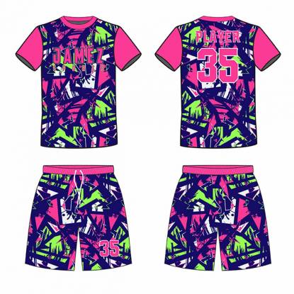 Pink Blue And White Soccer Uniforms For Adults Unisex Round Neck T Shirt And Short Set Manufacturers, Suppliers, Exporters in Texas