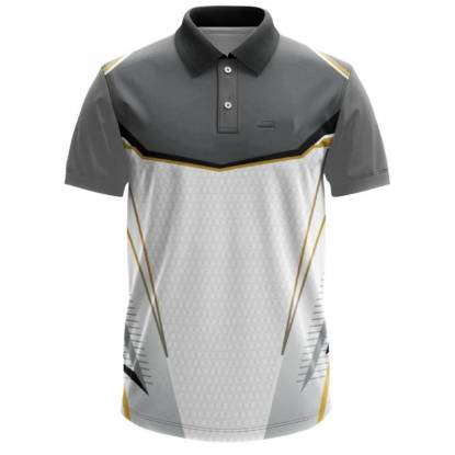 Premium Grey and White Sublimation Cricket Shirt Short Sleeve Solid Grey Manufacturers, Suppliers, Exporters in Texas