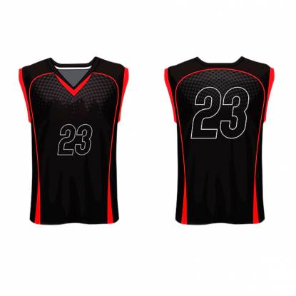 Premium Polyester Red And Black V Neck Sleeveless Sports Uniforms For Athletes Manufacturers, Suppliers, Exporters in Texas