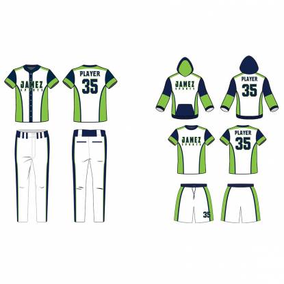 Premium Polyester Softball Uniforms Super Quality Anti UV Plus Size Regular Fit Green Blue And White Manufacturers, Suppliers, Exporters in Texas