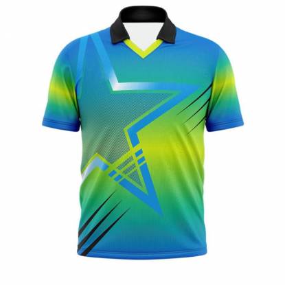 Premium Sublimation Cricket Shirt Polyester Fabric Printed Pattern Half Sleeve Manufacturers, Suppliers, Exporters in Texas