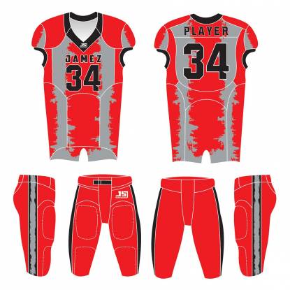 Red And Grey American Football Uniform Quick Dry Breathable Anti UV Unisex All Sizes Manufacturers, Suppliers, Exporters in Memphis