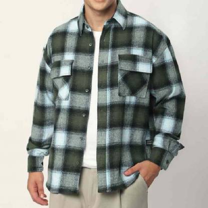 Relaxed Fit Flannel Shirt Multi Colored Plaid Pattern Long Sleeve Button Up Manufacturers, Suppliers, Exporters in Texas