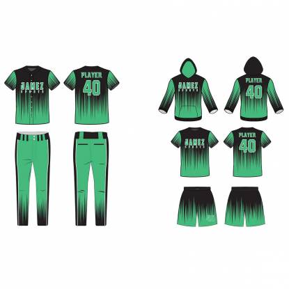 Sea Green And Black Softball Uniforms Premium Polyester Softball Uniforms Custom Designs Manufacturers, Suppliers, Exporters in Texas