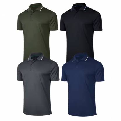 Slim Fit Men Polo Shirt Solid Polyester Fabric Casual Daily Wear Manufacturers, Suppliers, Exporters in Texas