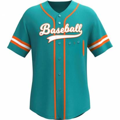 Stylish Aqua White Orange Unisex Baseball Jersey Quick Dry Fabric Manufacturers, Suppliers, Exporters in Texas
