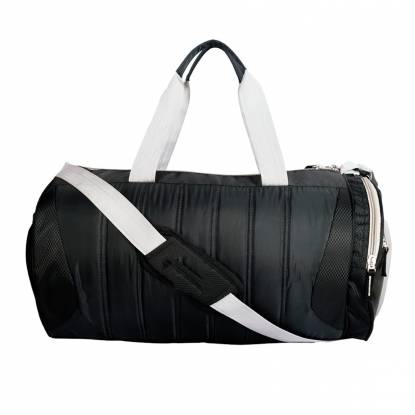 Stylish Black And White Sports Bag With Adjustable Shoulder Strap For Gym And Travel Manufacturers, Suppliers, Exporters in Texas