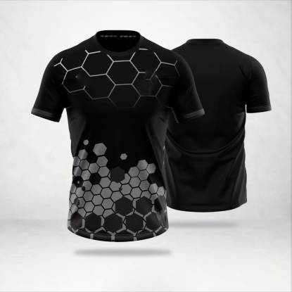 Stylish Black Half Sleeve Round Neck Custom Sports Uniforms With Digital Print Manufacturers, Suppliers, Exporters in Texas