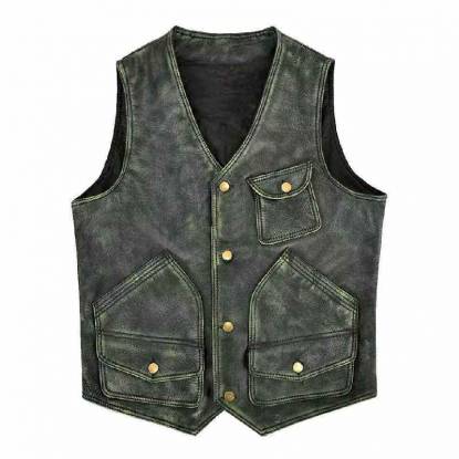 Stylish Mens Leather Vest Stand Collar Casual Design Durable Windproof Comfortable Outerwear Manufacturers, Suppliers, Exporters in Texas